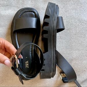 Black Zara Platform Sandals